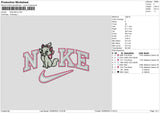 Nike Pink Cat Embroidery File 6 sizes