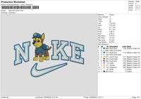 Nike Blue Dog Embroidery File 6 sizes