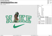 Nike Princess Tiana Embroidery File 6 size