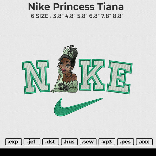 Nike Princess Tiana Embroidery File 6 size