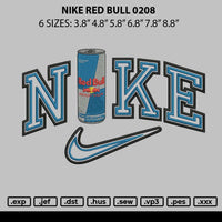 Nike red bull 0208 Embroidery File 6 size