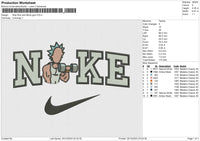 Nike Rick and Morty gym Embroidery File 6 size