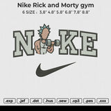 Nike Rick and Morty gym Embroidery File 6 size