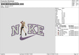 Nike taylor 1411 Embroidery File 6 sizes