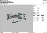 Nike Toyota Supra Embroidery File 6 sizes