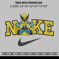 Nike Wolferine0209 Embroidery File 6 sizes