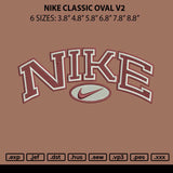 nike classic oval v2 Embroidery File 6 size