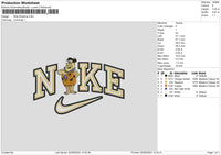 Nike Flinstone Embroidery File 6 sizes