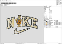 Nike Flinstone Embroidery File 6 sizes