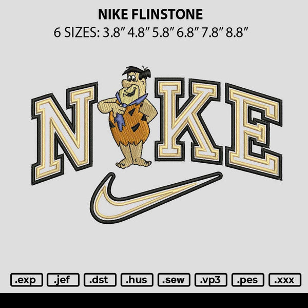 Nike Flinstone Embroidery File 6 sizes