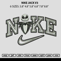 Nike Jack V3 Embroidery File 6 sizes