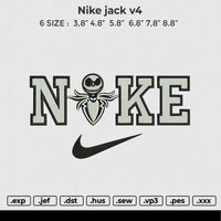 Nike jack v4 Embroidery File 6 size