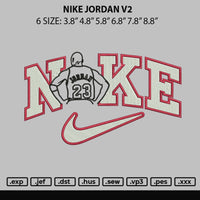 Nike Jordan V2 Embroidery File 6 sizes