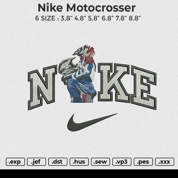 Nike motocrosser Embroidery File 6 size