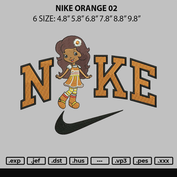 Nike Orange V2 Embroidery File 6 sizes