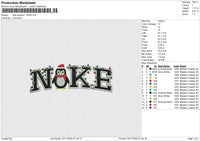 Nike penguin XMAS Embroidery File 6 size