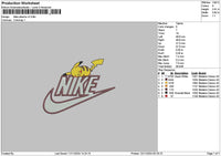 Nike Pikachu V3 Embroidery File 6 sizes