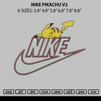 Nike Pikachu V3 Embroidery File 6 sizes