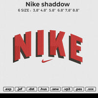 Nike shaddow Embroidery File 6 size