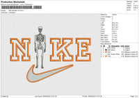 Nike Skeleton v4 Embroidery File 6 size