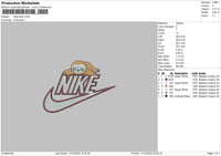 Nike Sloth Embroidery File 6 sizes