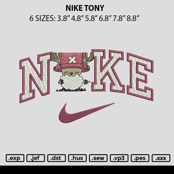 Nike Tony Embroidery File 6 sizes