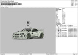 White Car Gtr Embroidery File 6 sizes