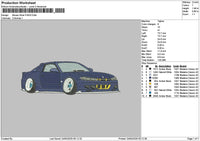 Blue Navy Car 2304 Embroidery File 6 sizes