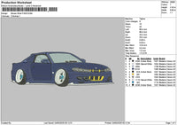 Blue Navy Car 2304 Embroidery File 6 sizes