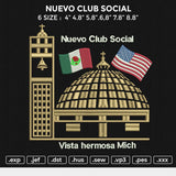 Nuevo Club Social Embroidery File 6 size