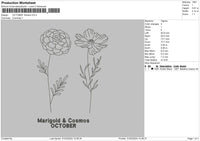 October Flo Embroidery File 6 sizes