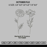 October Flo Embroidery File 6 sizes