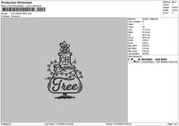 Tree Xmas 03 Embroidery File 6 sizes