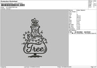 Tree Xmas 03 Embroidery File 6 sizes
