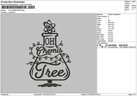 Tree Xmas 03 Embroidery File 6 sizes