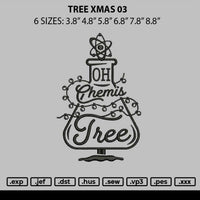 Tree Xmas 03 Embroidery File 6 sizes