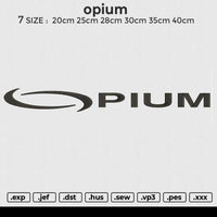 Opium Embroidery File 6 size