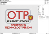 OTP Embroidery File 6 size