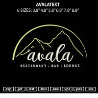 Avalatext Embroidery File 6 sizes