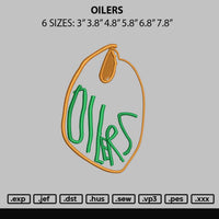 Oilers Embroidery File 6 sizes