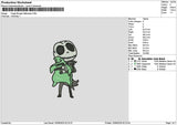 Oogie Skull Embroidery File 6 sizes