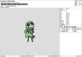 Oogie Skull Embroidery File 6 sizes