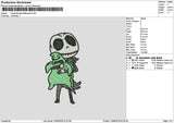 Oogie Skull Embroidery File 6 sizes