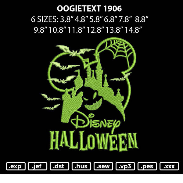 Oogietext 1906 Embroidery File 6 sizes