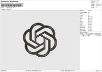 OpenAI logo Embroidery File 6 size