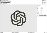 OpenAI logo Embroidery File 6 size