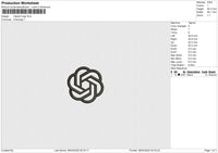 OpenAI logo Embroidery File 6 size
