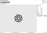 OpenAI logo Embroidery File 6 size