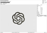 OpenAI logo Embroidery File 6 size