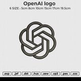 OpenAI logo Embroidery File 6 size
